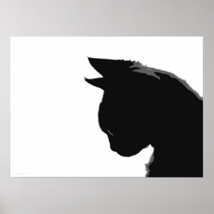 Mitzi-Kat: Poster met zwarte en witte kat