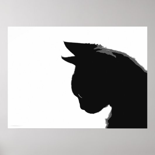 Mitzi-Kat: Poster met zwarte en witte kat (Voorkant)