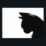 Mitzi Kitty: Black and White Cat Poster<br><div class="desc">a black and white image of a Devon Rex cat</div>