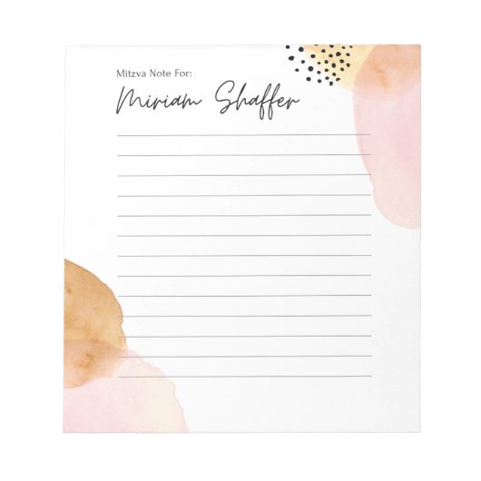 Mitzva Note Notitieblok (Voorkant)