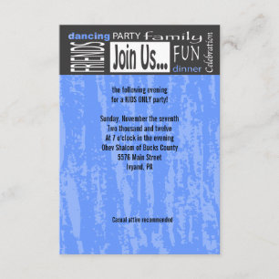 MITZVAH EXPRIME la carte de réception de partie de