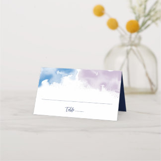 MITZVAH modern elegant watercolor blue purple