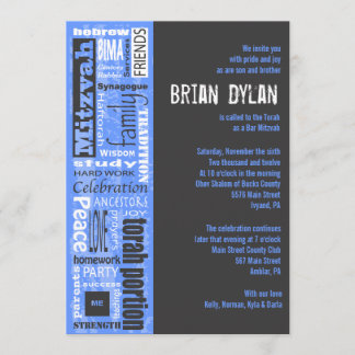 MITZVAH MOTS DIT Bar Bat Invitation Invitation