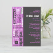 MITZVAH MOTS DIT Bar Bat Invitation Invitation (Debout devant)