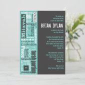 MITZVAH MOTS DIT Invitation Inviter Bar Bat (Debout devant)