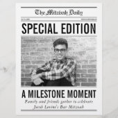 Mitzvah Newspaper Program, Single Large Page Flyer (Voorkant)