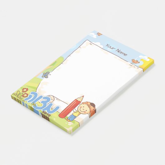 Mitzvah Note voor peuters - 4x6 Sticky Notepad (Schuin)