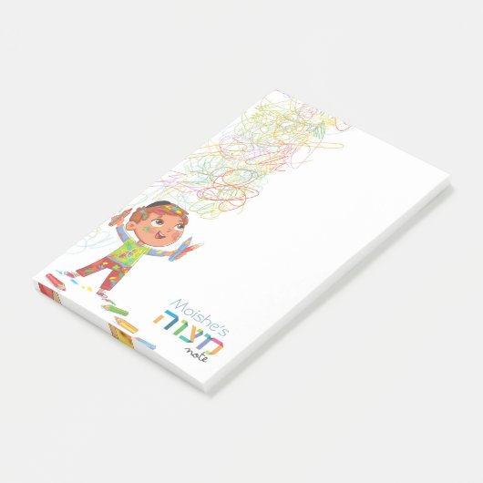 Mitzvah Note voor peuters - 4x6 Sticky Notepad (Schuin)