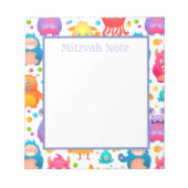 Mitzvah Notes Monsters Boys Bloc-notes (Devant)