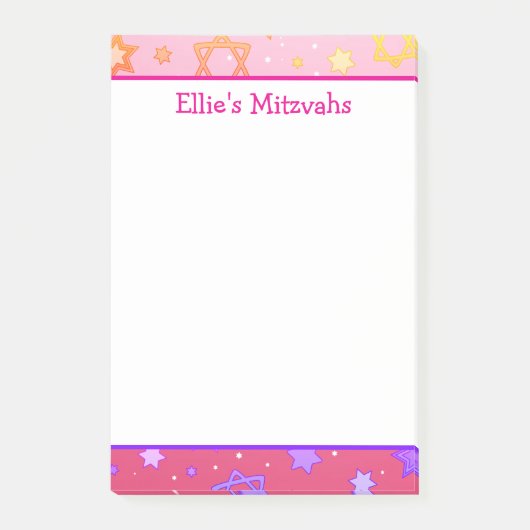Mitzvah-notities - Roze ster van David Post-it® Notes (Voorkant)