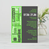 MITZVAH WORDS DIT Bar Bat Invitation Invitation (Debout devant)