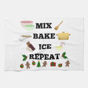 Mix Bakken Ijs Herhaal! met Kerstmis Theedoek