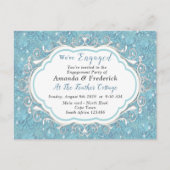 Mix Blue Pattern Repeats & White Lace Uitnodiging Briefkaart (Voorkant)