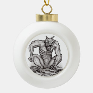 Mix creature - Troll, Golem en Devil Keramische Bal Ornament