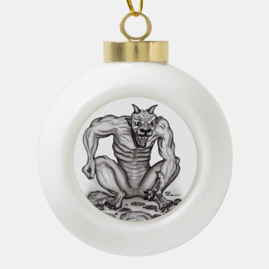 Mix creature - Troll, Golem en Devil Keramische Bal Ornament (Voorkant)
