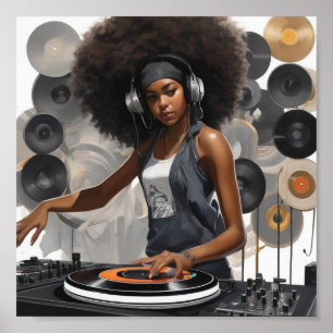 Mix dj girl poster