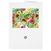 Mix-fruit tropical, fleurs et feuilles sur blanc (Dos)