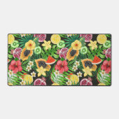 Mix-fruits tropicaux, fleurs et feuilles en noir (Recto)