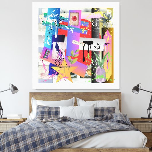 Mix het! canvas afdruk (Insitu (Slaapkamer))