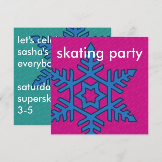 Mix & Match Collectie Winter Snowflake Ice Schaats Kaart (Voorkant / Achterkant)