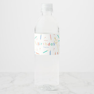 Mix + Match kaarsen Moderne verjaardag Waterfles Etiket
