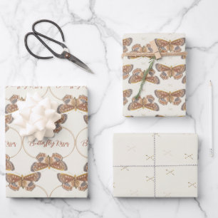 Mix n Match Vlinder Kisses Baby shower Inpakpapier Vel