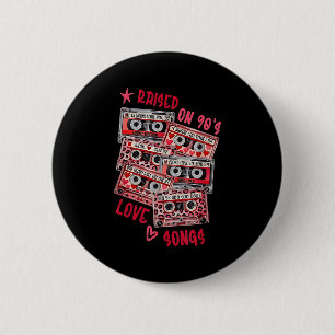 Mix Tape Liefdesliedjes 90s Muziek Cette Valentine Ronde Button 5,7 Cm
