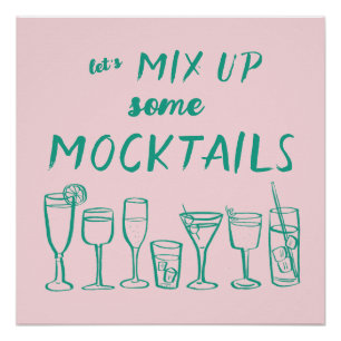 MIX UP MOCKTAILS Aangepaste Bar Keuken Kunst Perfect Poster