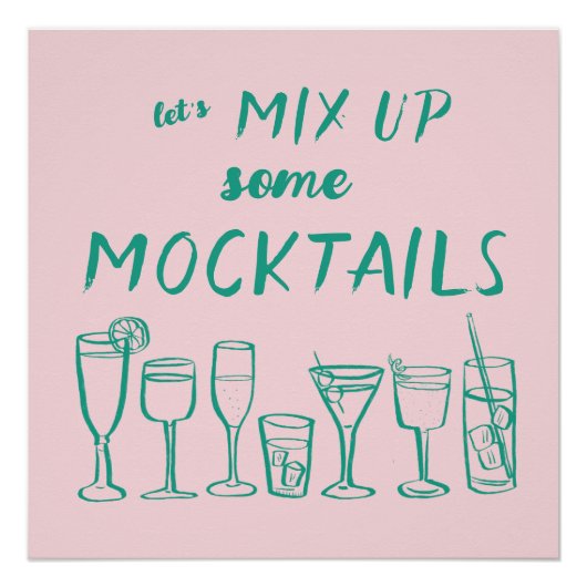 MIX UP MOCKTAILS Aangepaste Bar Keuken Kunst Perfect Poster (Voorkant)