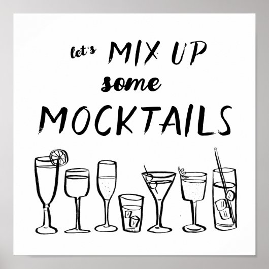 MIX UP MOCKTAILS Aangepaste Bar Keuken Kunst Poster (Voorkant)
