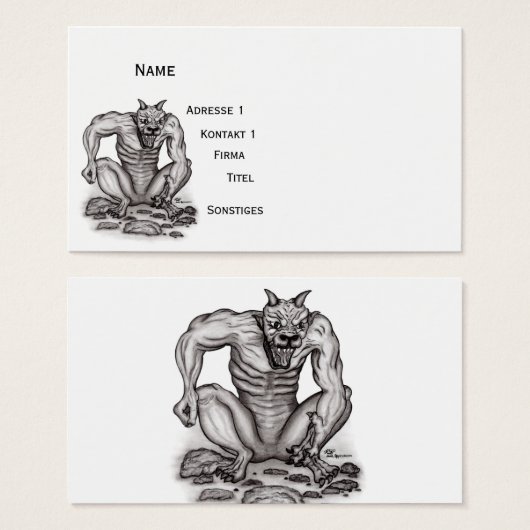 MixCreature - Troll, Golem en Devil Visitekaartjes (Voorkant /achterkant)