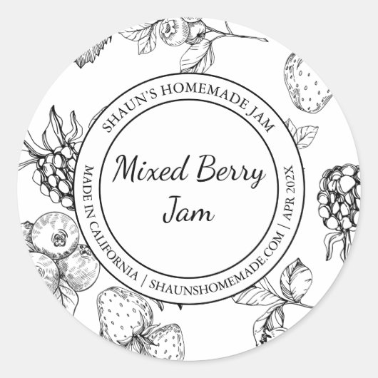 Mixed Berry Jam Sketch Modern label (Voorkant)