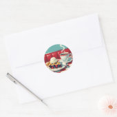 Mixed Berry Pie, ijs en koffie Ronde Sticker (Envelop)