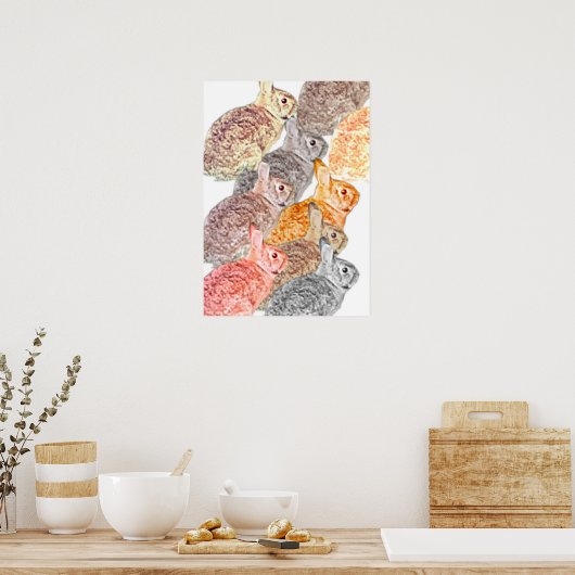 Mixed Bunny Poster Poster (Cuisine)