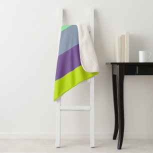Mixed Color Stripe Fleece Sherpa Deken Gift Idee