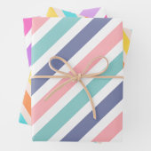 Mixed Colorful Stripes Pattern Inpakpapier Vel (In situ)