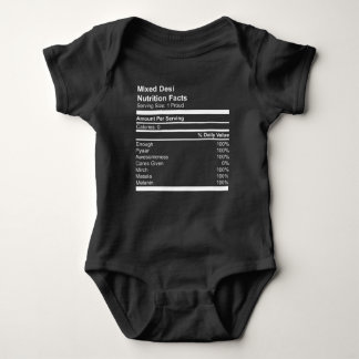 Mixed Desi Nutrition Facts Baby Jersey T-Shirt