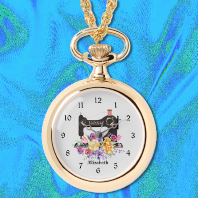 Mixed Floral Naaimachine Ketting Horloge (Creator heeft geüpload)