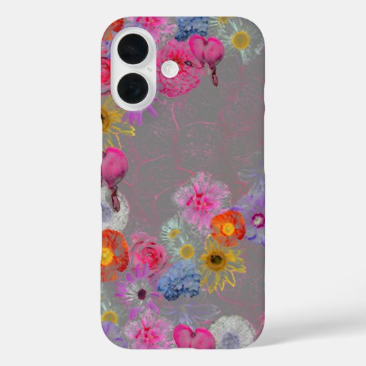 Mixed flowers in modern art Case-Mate iPhone case (Achterkant)