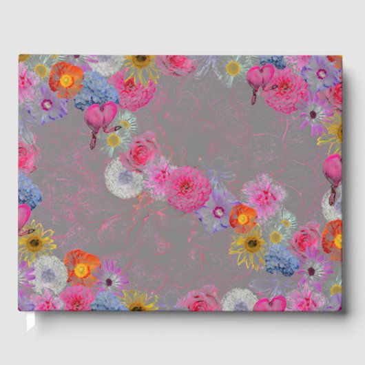 Mixed flowers in modern art gastenboek (Voorkant)