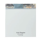 Mixed Media Abstract Grijs Grijs Blauw QR Code Notitieblok (Voorkant)