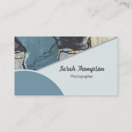 Mixed Media Abstract Grijs Grijs Blauw QR Code Visitekaartje