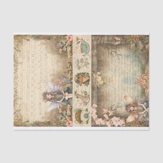 Mixed Media Artiest Junk Journal Fairy Collage Tissuepapier (Voorkant)