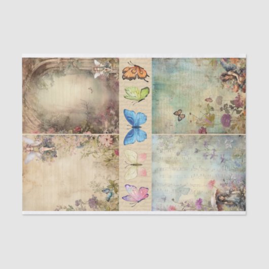 Mixed Media Artiest Junk Journal Fairy Collage Tissuepapier (Voorkant)