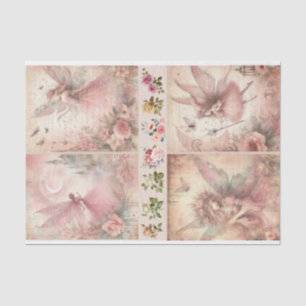 Mixed Media Artiest Pink Junk Journal Fairy Collag Tissuepapier