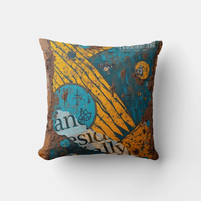 Mixed Media Collage Kussen (Voorkant)