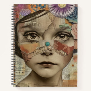 Mixed Media Collage Portret Kunst (10) Notitieboek