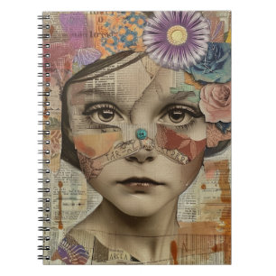 Mixed Media Collage Portret Kunst (10) Notitieboek