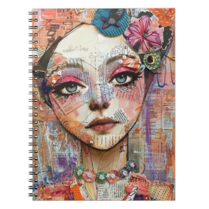 Mixed Media Collage Portret Kunst (11) Notitieboek