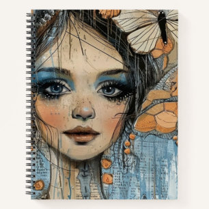 Mixed Media Collage Portret Kunst (12) Notitieboek